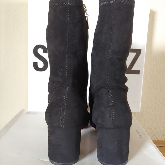 SCHUTZ Black Suede Ankle Boots 7.5 - Picture 7 of 8